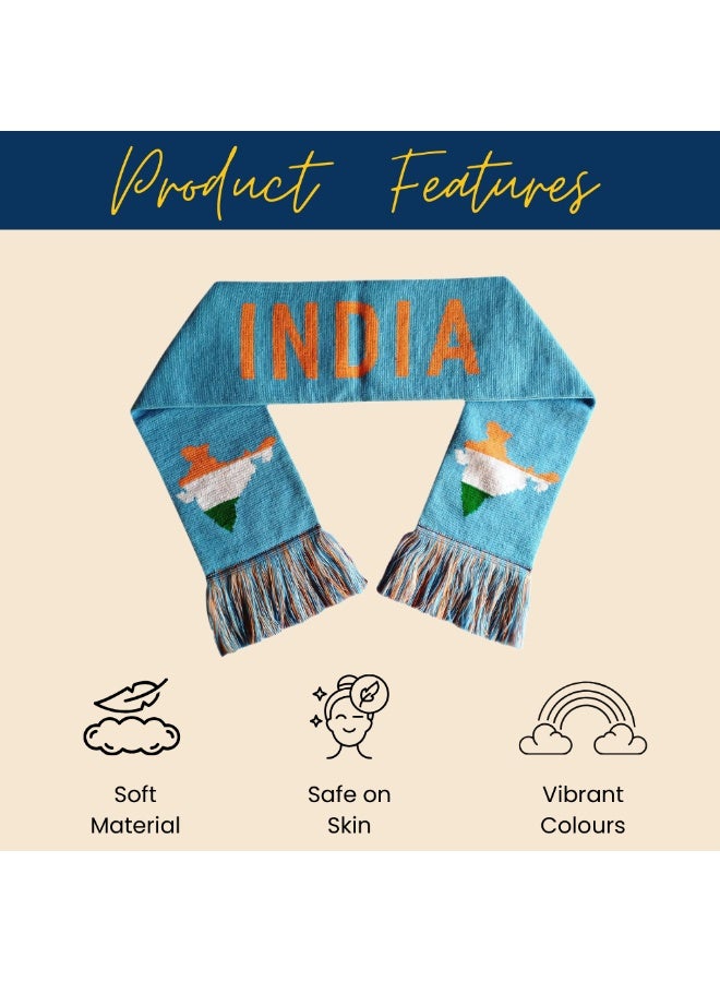 PRINTSHOP4ME India Jersey Mens T-Shirt,Scarf&Large Flag(90cm x 150cm)Combo-Cheer For India With This Stylish Combo For Matches,Events Or Celebrations - Image 5